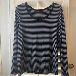 Merona size XL black and gray striped long sleeve tee